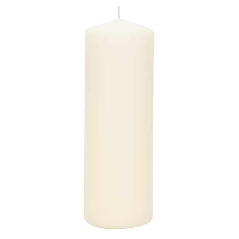 Ivory Unscented Overdip Pillar Candle, 8"