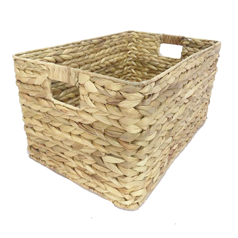 Woven Water Hyacinth Storage Basket, Medium
