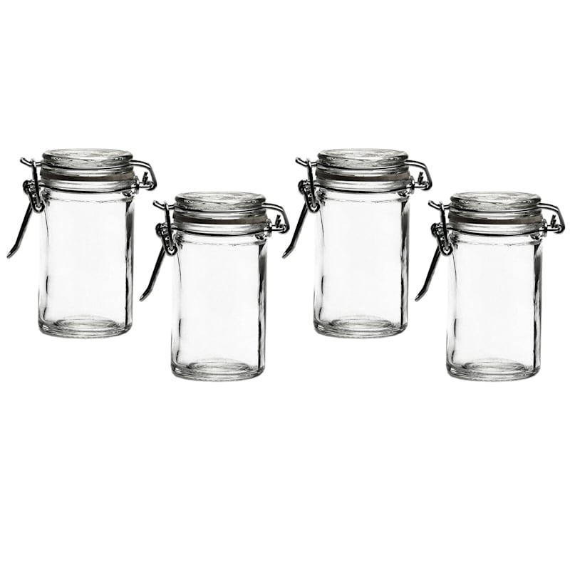Set of 4 Round Mini Spice Jar Set