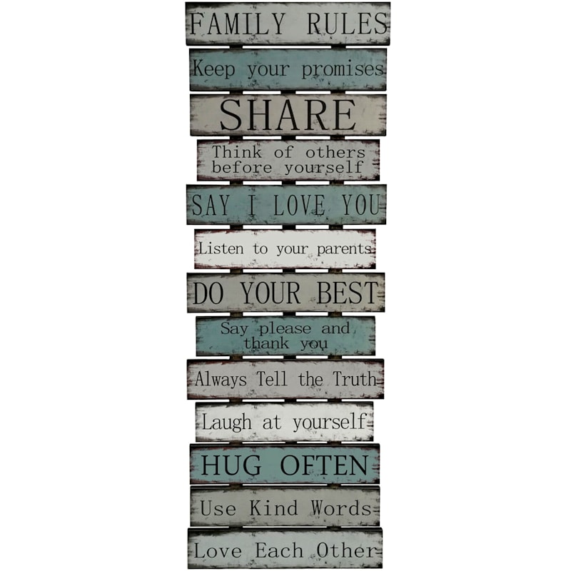 Wooden Family Rules Sign