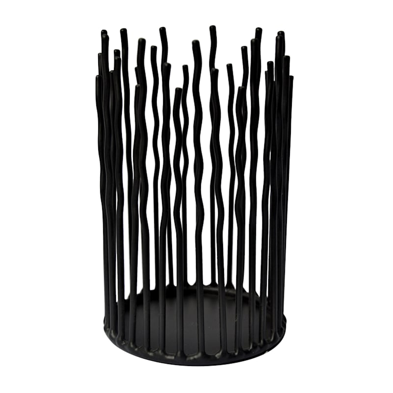 Black Metal Wire Candle Holder, 6"