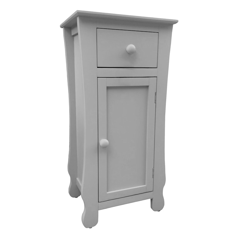 Gray 1-Drawer Cabinet End Table, 29"