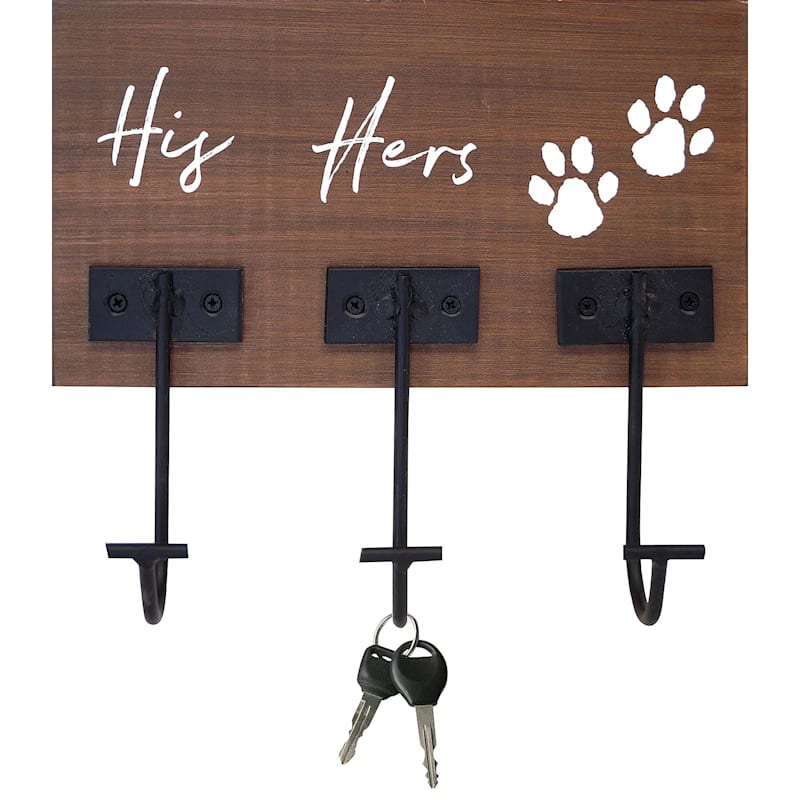His hers paw print key holder shop