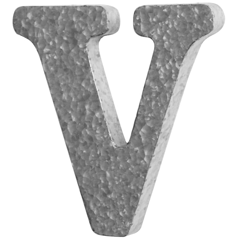12in. Galvanized Metal Monogram V