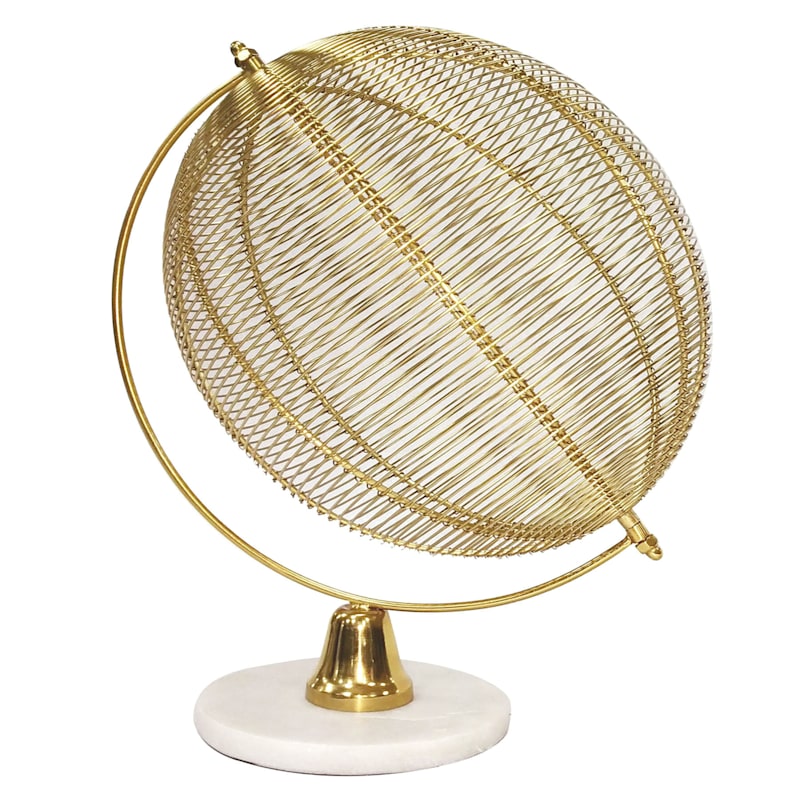 Gold Wire Globe Decor, 13"