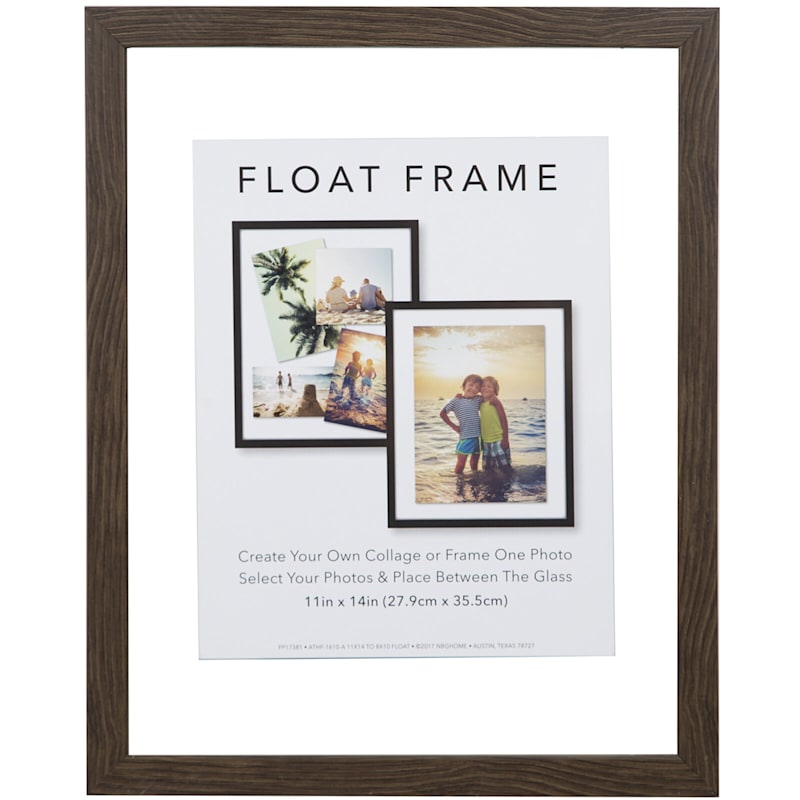 11X14 Grey Linear Profile Float Photo Wall Frame