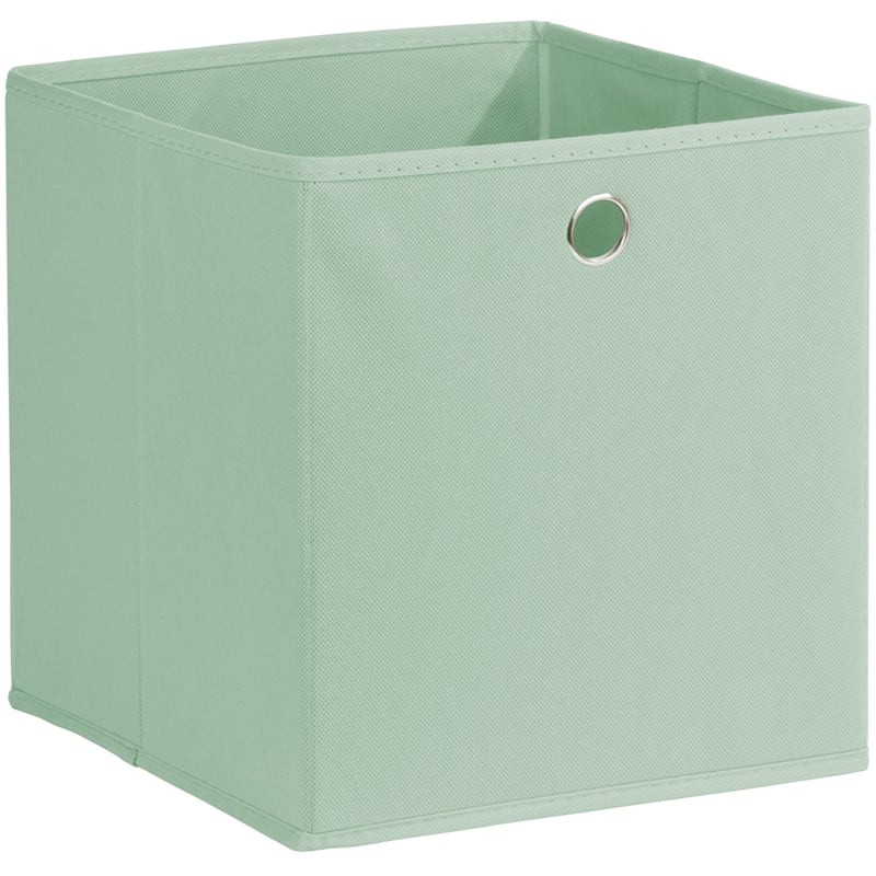 Fabric Storage Cube Tote with Grommet Handle, Sage