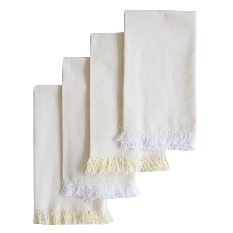 Fringed Cloth Napkins and Napkin Rings Kit - Makes 4