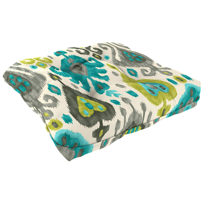 Paso Turquoise Outdoor Wicker Seat, Turquoise Outdoor Seat Cushions