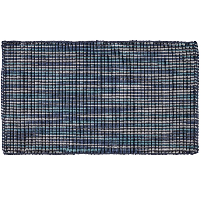 Navy & Gray Ribbed Striped Accent Rug, 20x34