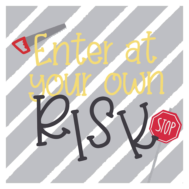 Enter At Your Own Risk Canvas Wall Art, 14"