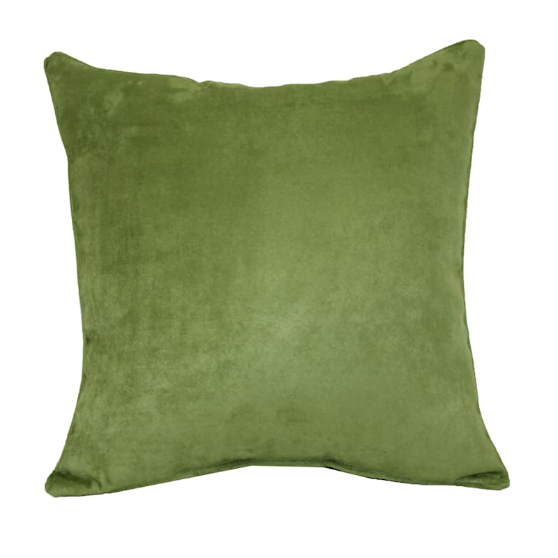 Turtle Green Suede Throw Pillow, 18"