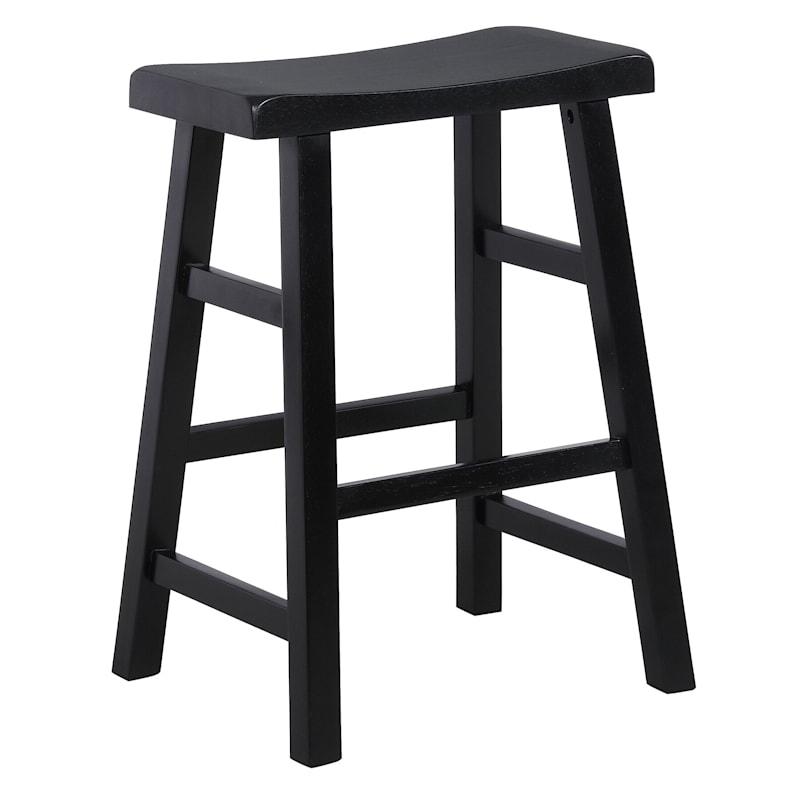 Black Saddle Backless Counterstool, Scoop Seat Counter Stools