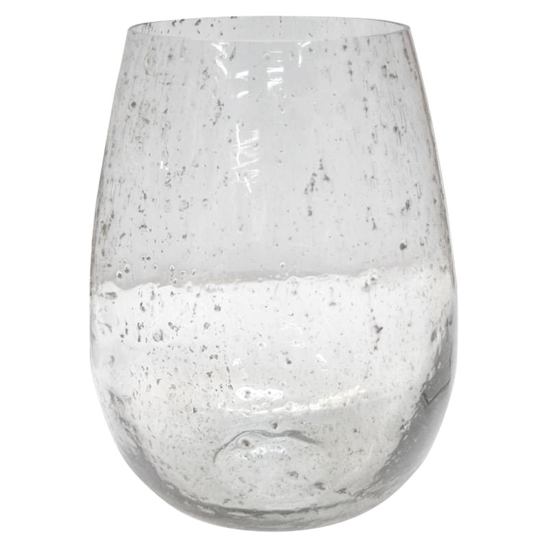 Clear Bubble Glass Vase, 13.5"