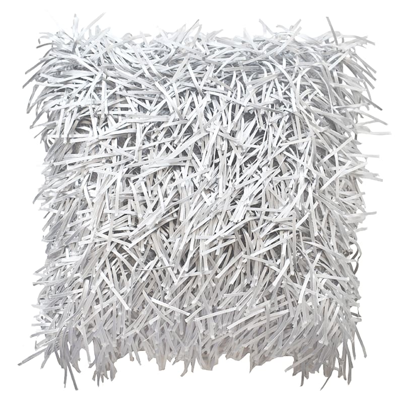 Grey Shag Throw Pillow 24