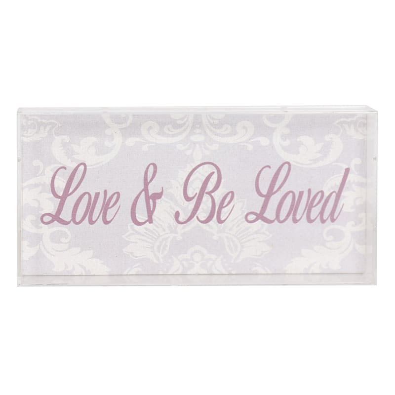 Love & Be Loved Wooden Block Sign, 12x6