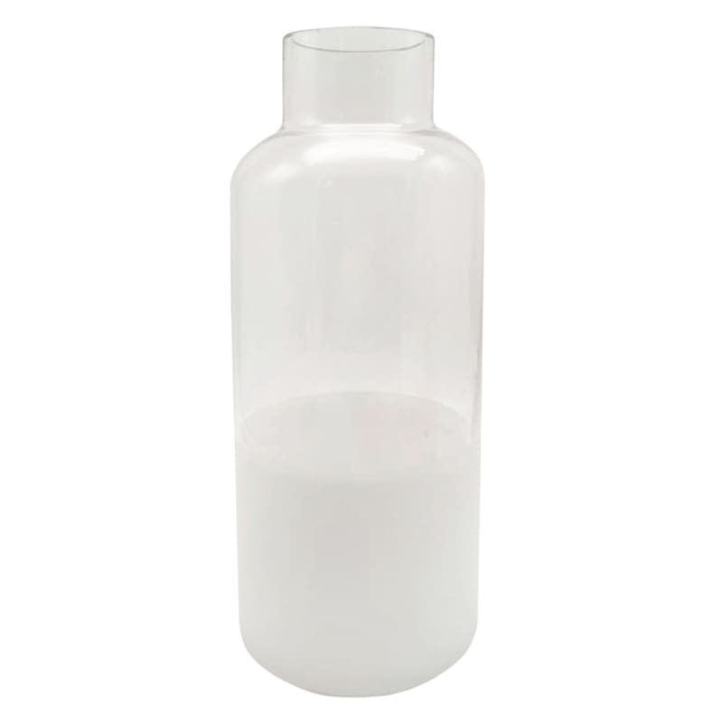 Glass Vase with White Base, 12"