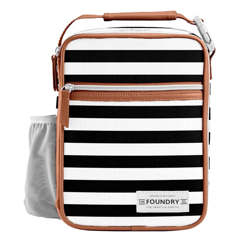Fit & Fresh Thayer Black Striped Insulated Lunch Tote Kit
