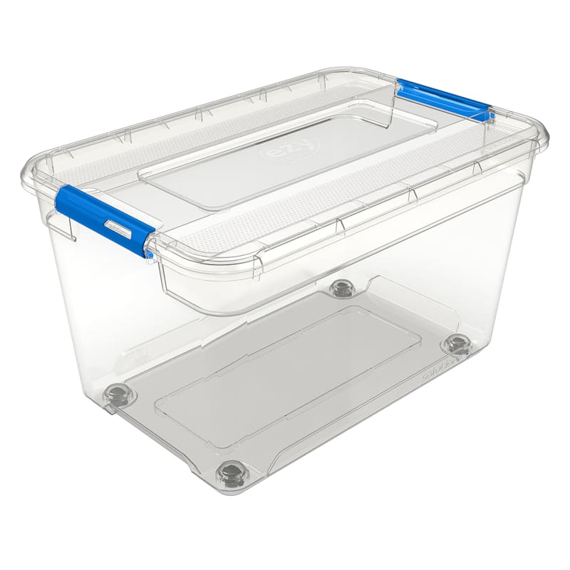 52L Clear Storage Tote with Wheels