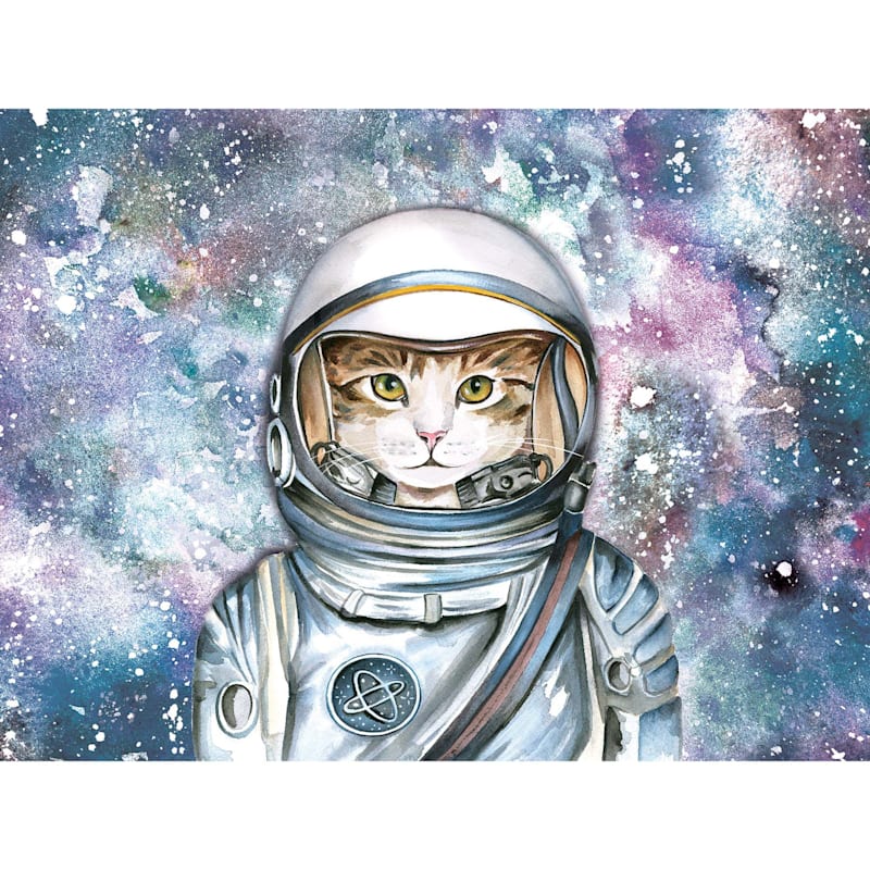 Cat In Space Canvas Wall Art, 12x16