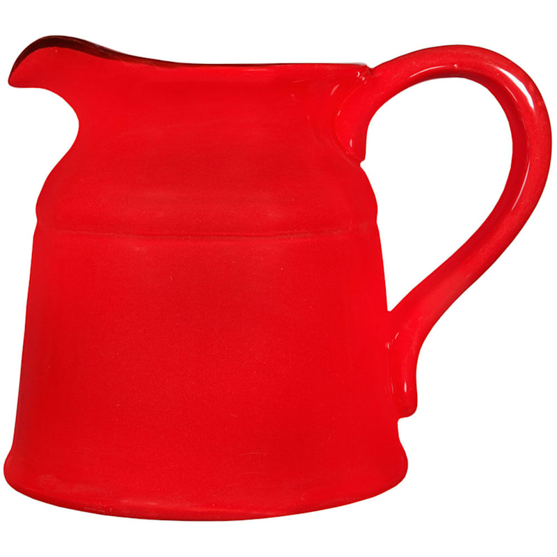 Red Ceramic Turino Pitcher, 8"