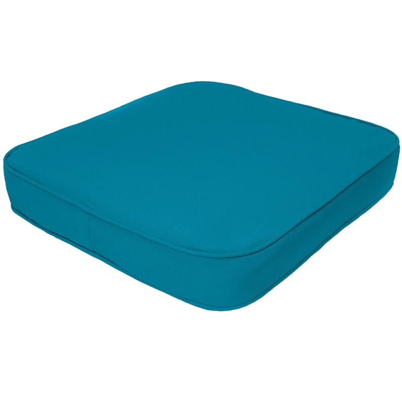 Turquoise Canvas Outdoor Gusseted Back Cushion