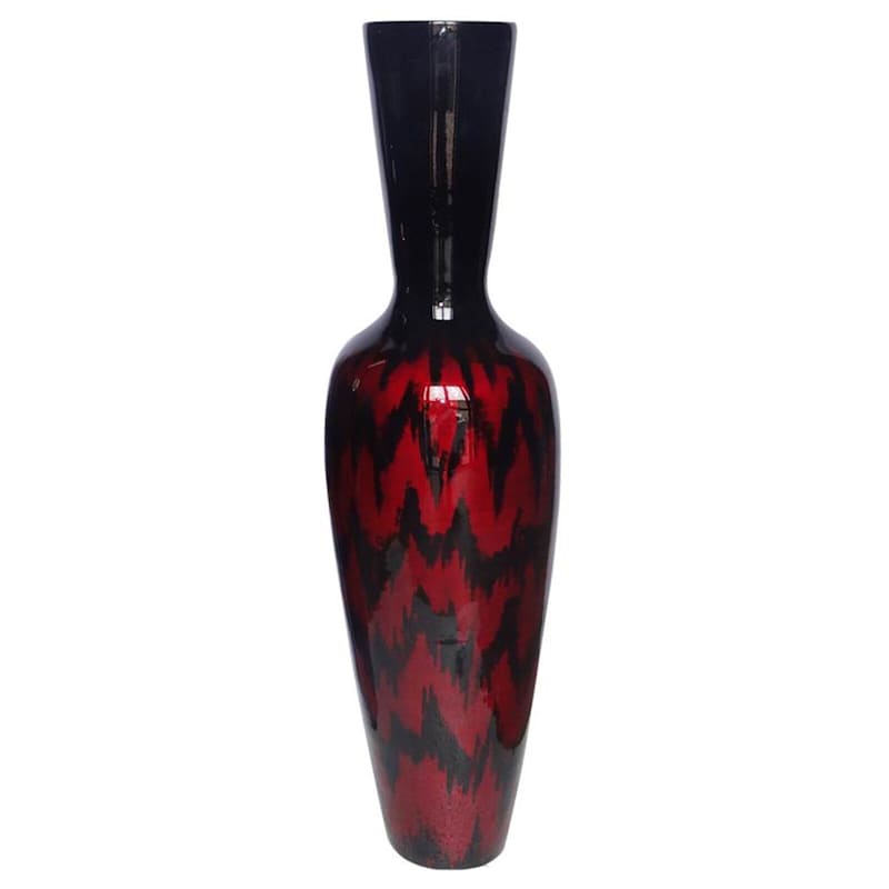 Red Spun Bamboo Floor Vase, 36"