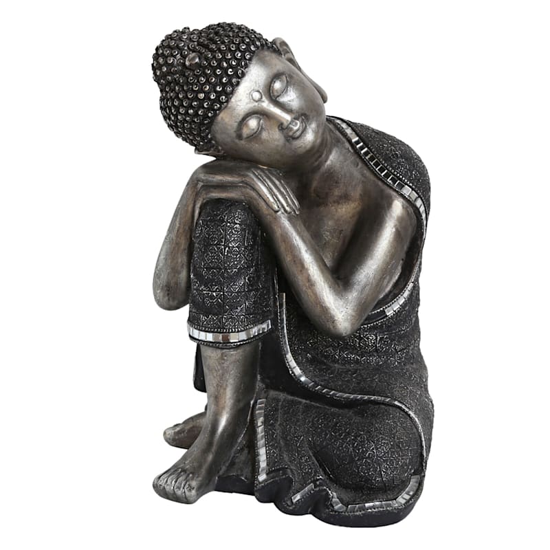 Silver & Black Buddha, 11.5"