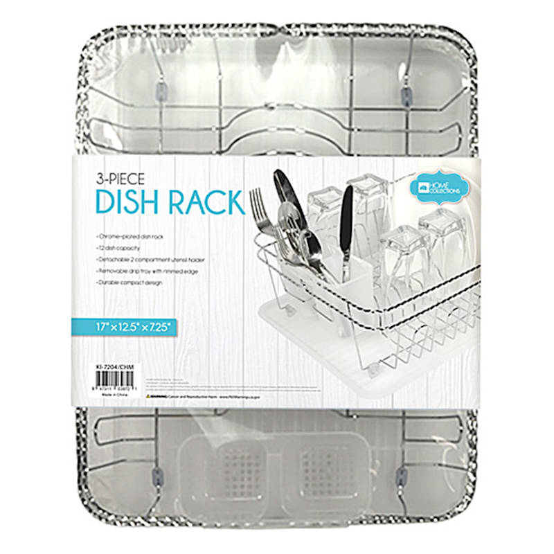 Chrome Dish Rack W/Plastic Tray
