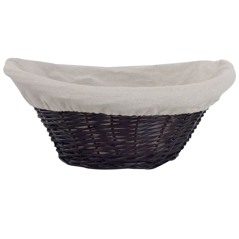 Willow Laundry Basket with Liner, Black