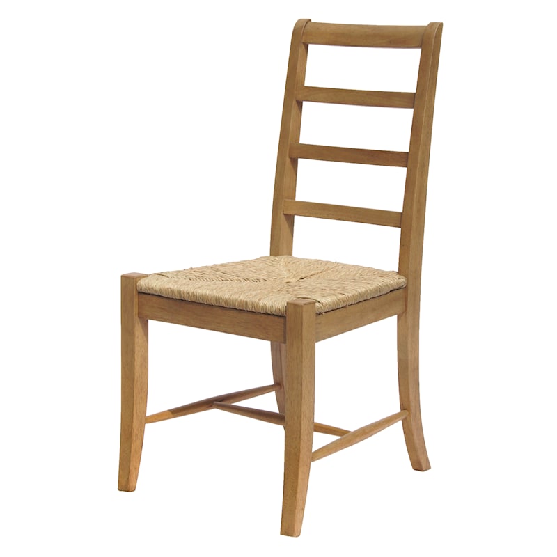 Set Of 2 Tan Ladderback Dining Chairs, Solid Oak Dining Chairs Amish Uk