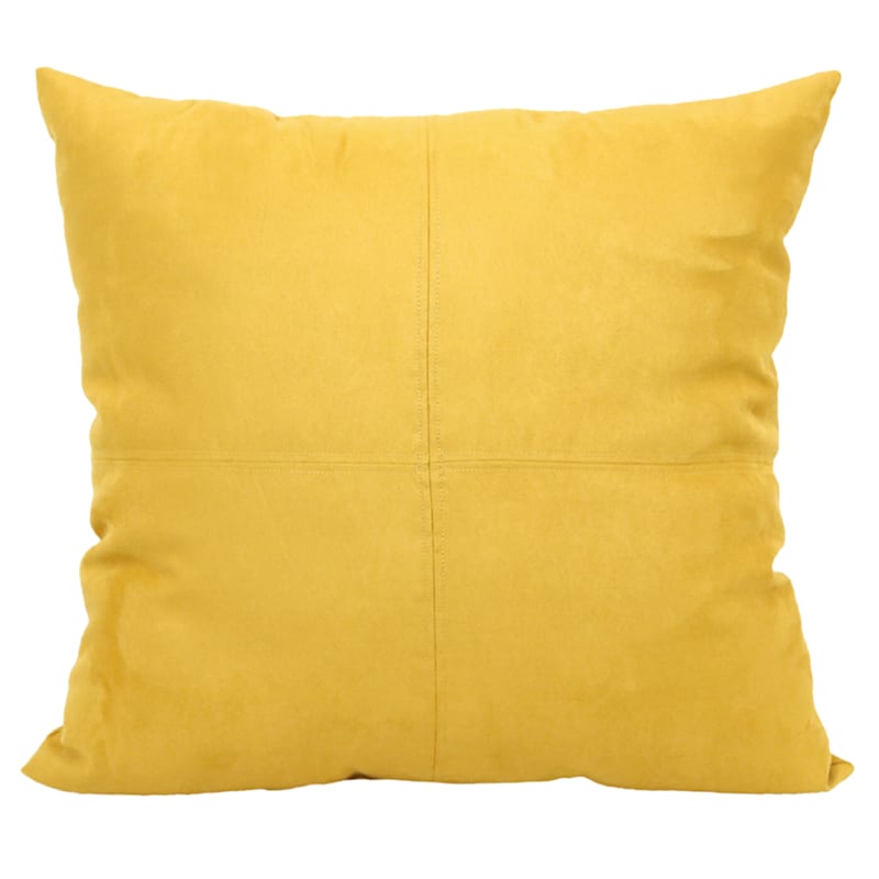 Turmeric Heavy Faux Suede Oversized Throw Pillow, 24"