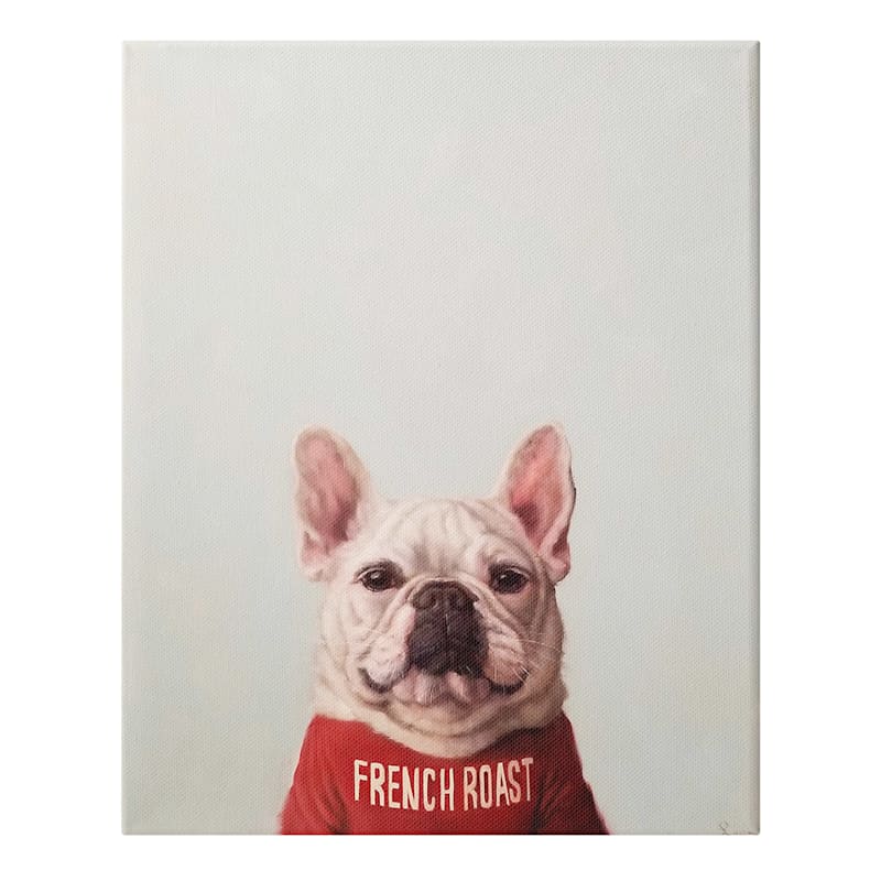 French Roast Dog Canvas Wall Art, 12x16