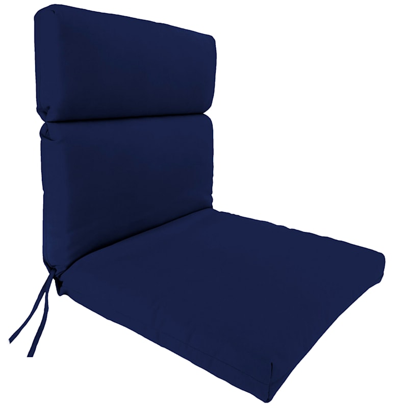 Navy Canvas Outdoor Hinged Chair Cushion