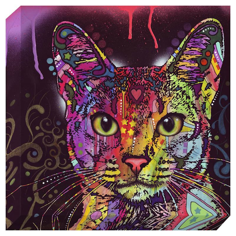 Multicolor Cats Textured Canvas Wall Art, 12"