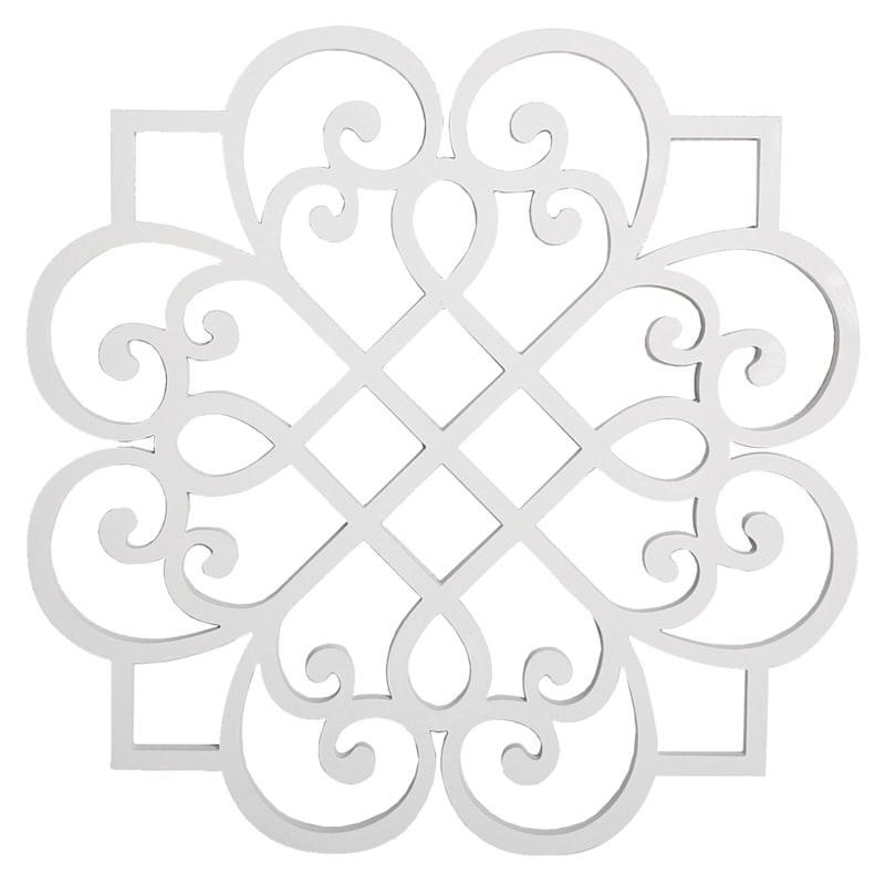 24X24 Wood Scroll Medallion Wall Art