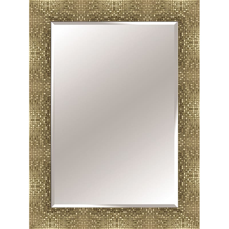 32X44 Rectangle Plastic Mosaic Soft Pewter Wall Mirror