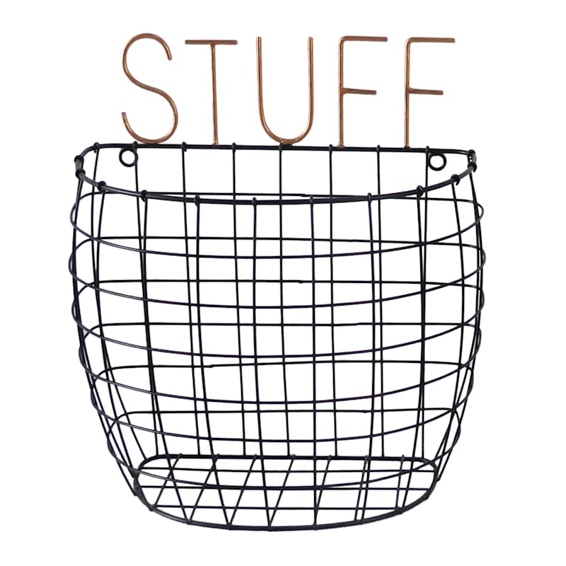 Stuff Metal Wall Basket, 13x14