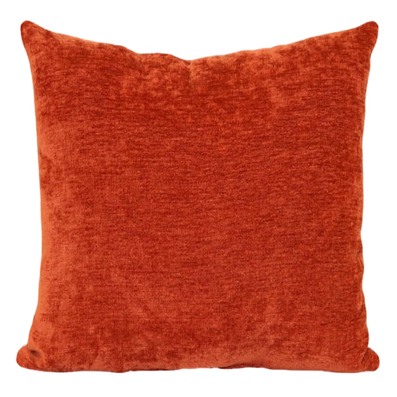 Reese Rust Chenille Throw Pillow, 18"