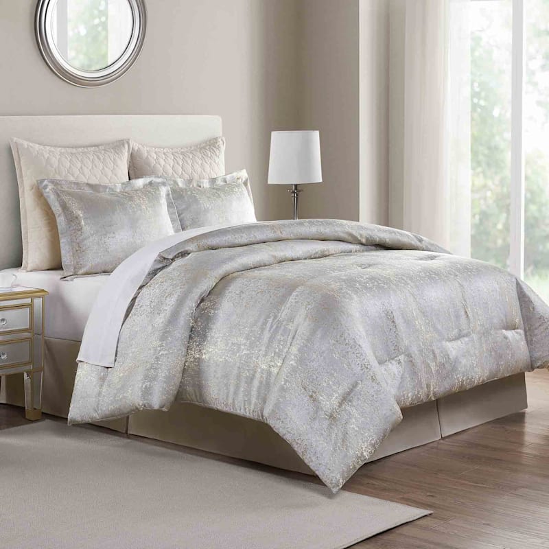 Gray And Gold Comforter Set