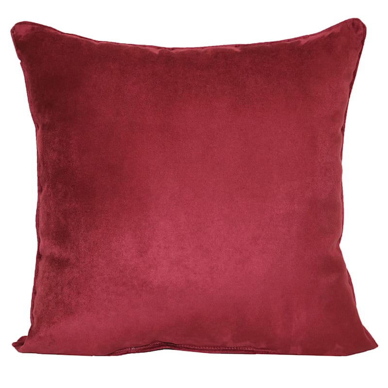 Mulberry Suede Throw Pillow, 18"
