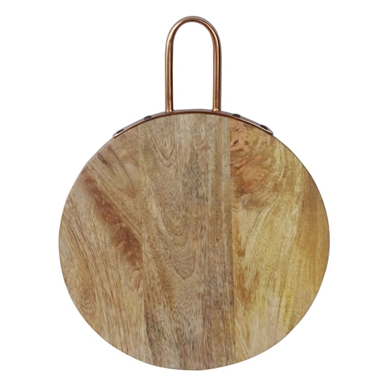 Round Mango Wood Cheese Board With, Round Cheese Board With Handle