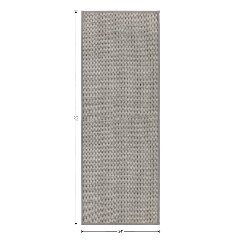 Solid Gray Textured Kitchen Runner, 22x50