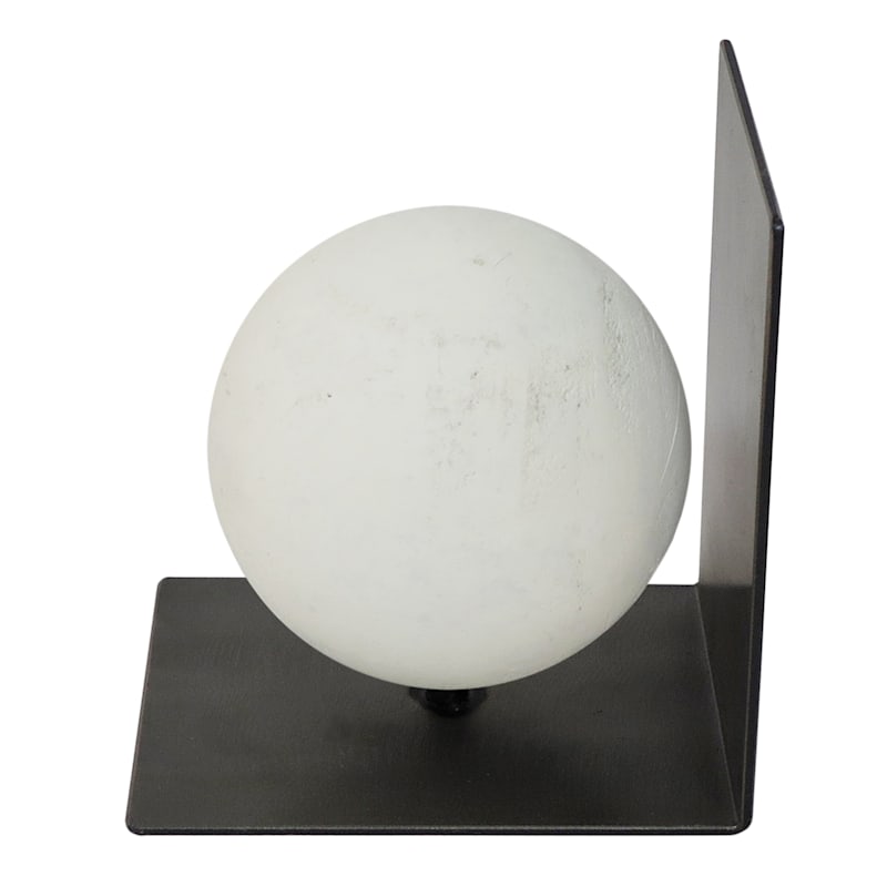 Wooden Orb Metal Bookend, 6"