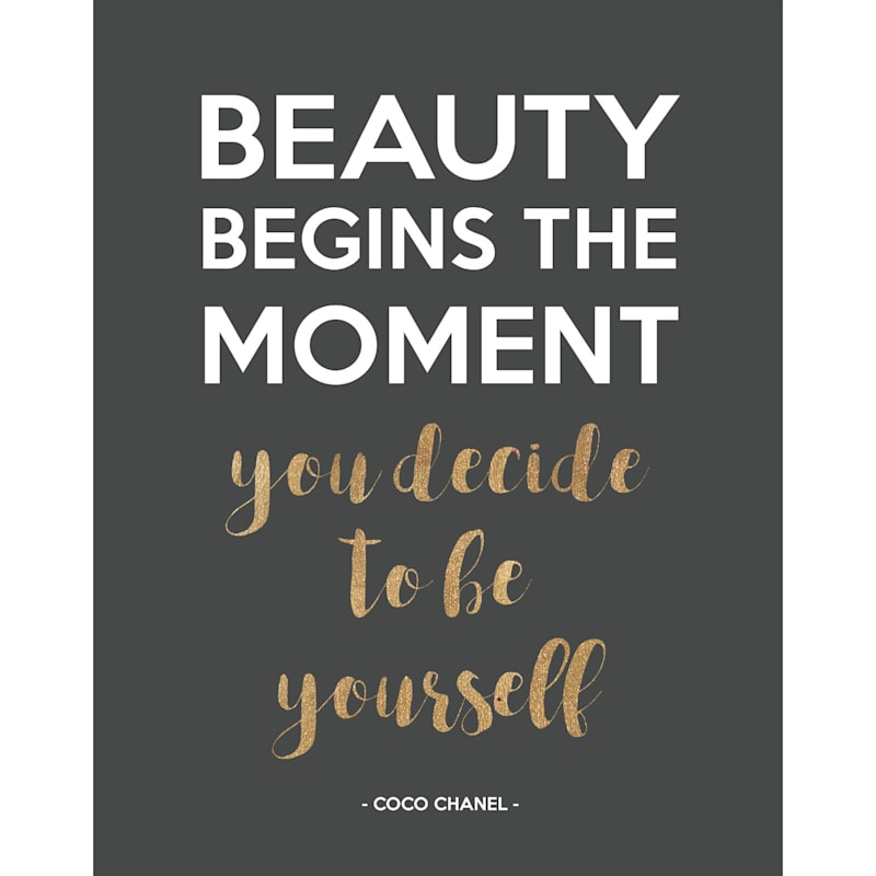 Beauty Begins The Moment You Decide To Be Yourself Foiled Canvas Wall Art, 11x14