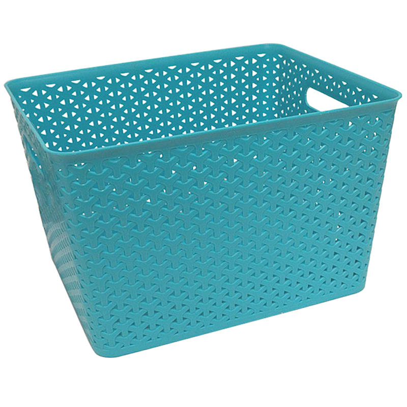 Turquoise Y-Weave Storage Basket, Extra Large