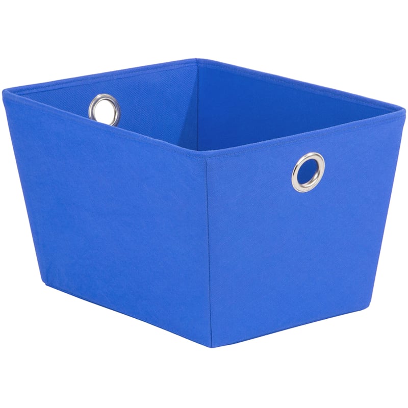 Blue Storage Tote with Grommet Handles, Small