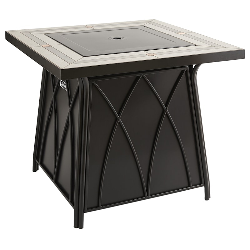 Tile Top 30in Hot Galvanized Steel, Emerson Fire Pit Table
