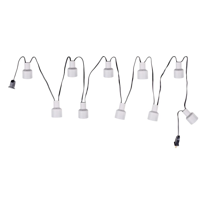 10Count Metal Pendant String Light Set, White