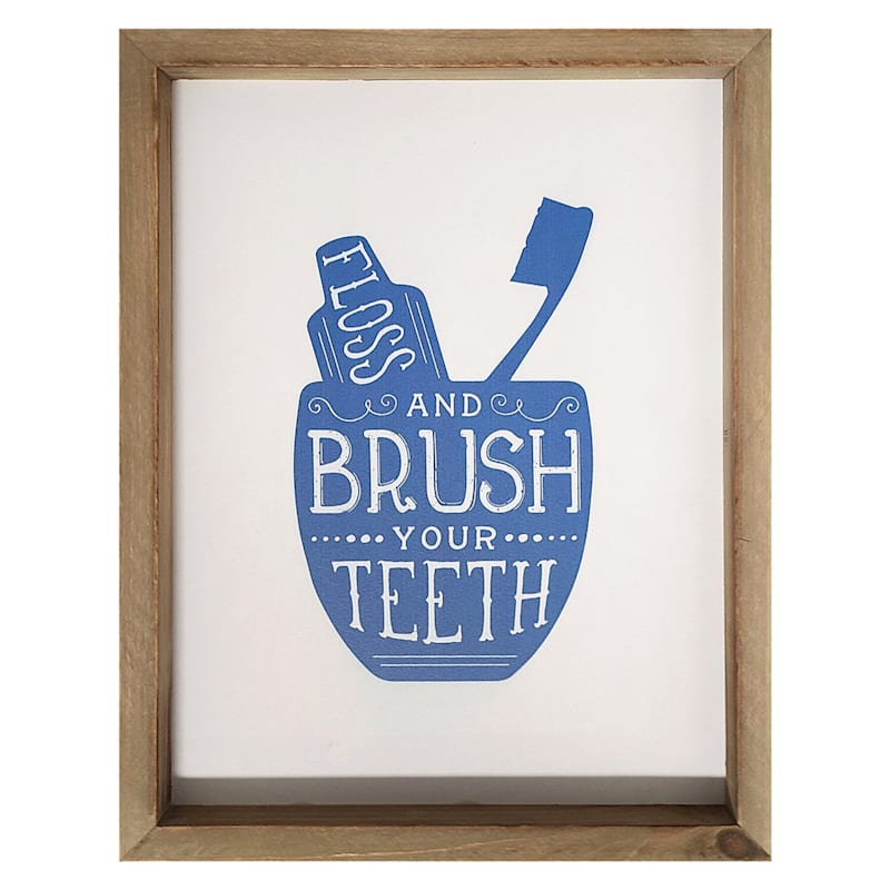 11X14 Brush Your Teeth Framed Wall Art